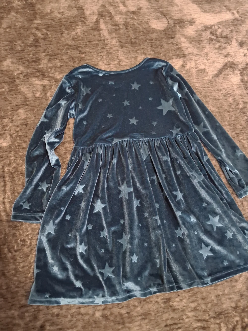 Jumping Beans Blue Velvet Star Knee Length Long Sleeve Winter Dress Girls 4T
